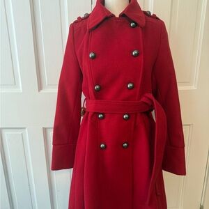 Rothschild Girl’s Red Double-Breasted Trench Coat
